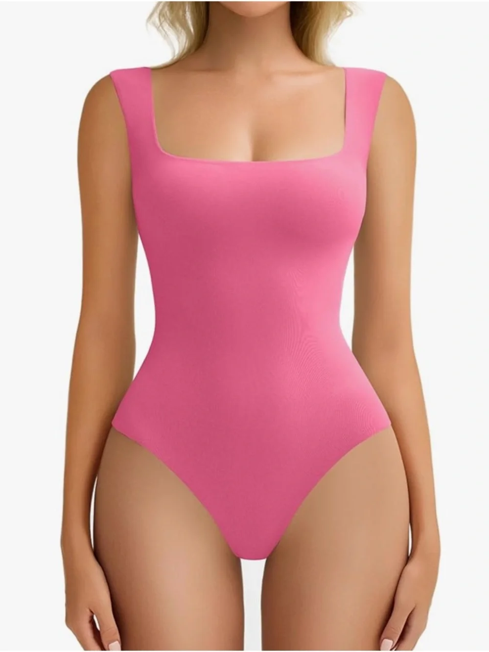 NWT Pink Square Neck Bodysuit XS | Double Lined | Snatched Fit 💕 - Picture 3 of 6